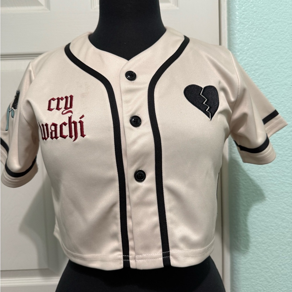 Women's Baseball Jersey - Cream and Black